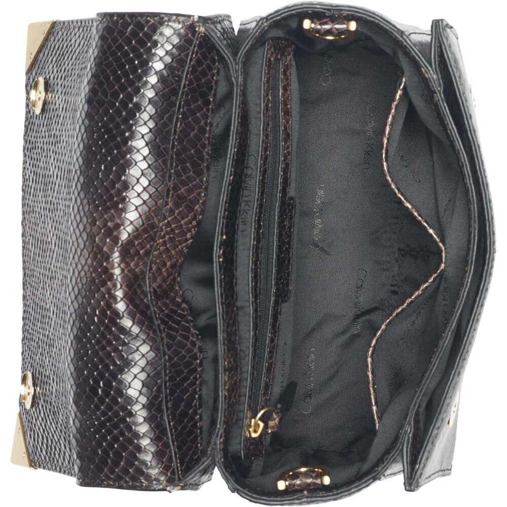 Women's Leather Top Handle Crossbody Bag Vegan Pockets Casual Luxury - Picture 9 of 10